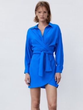 Zara Blue Wrap Dress